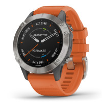 Zegarek Garmin Fenix 6 Pro Sapphire tytanowy z pomarań. paskiem + PL TOPO  010-02158-14TOPO -