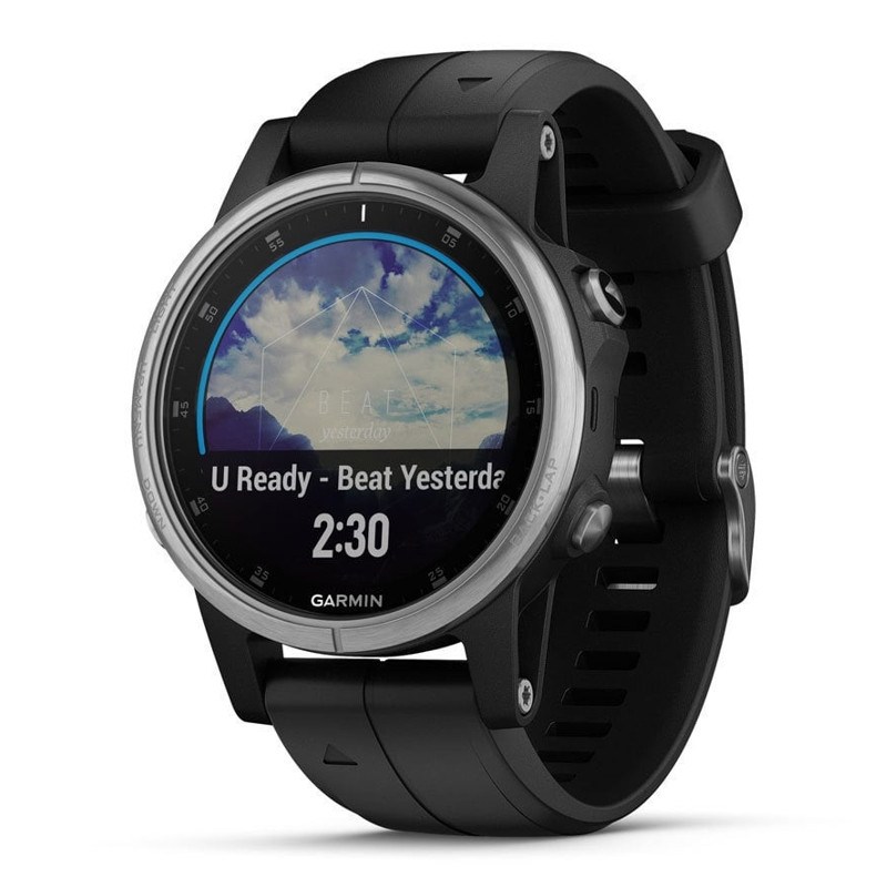 Zegarek Garmin Fenix 5S Plus Silver with Black Band 010 01987 21