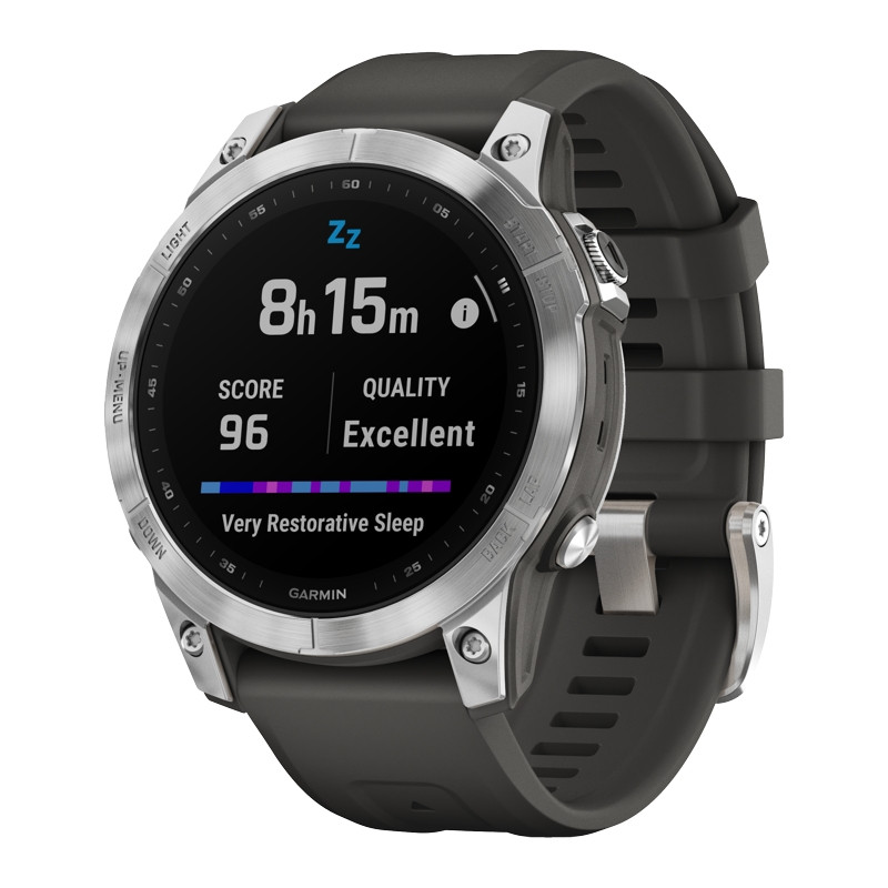 Zegarek Garmin Fenix 7 srebrny z grafitowym paskiem + PL TOPO 010