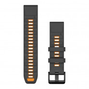 Pasek Garmin QuickFit 22 mm silikonowy grafitowy / pomarańczowy (Fenix 8 47 mm)