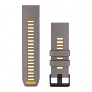 Pasek Garmin QuickFit 26 mm silikonowy Silver Gray/Yellow Flare (Fenix 9 51 mm)