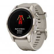 Zegarek Garmin Epix Pro 2 42 mm Sapphire jasnozłoty z jasnopiaskowym paskiem