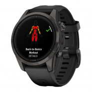 Zegarek Garmin Epix Pro 2 42 mm Sapphire szary tytanowy DLC z czarnym paskiem