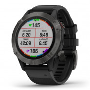 Zegarek Garmin Fenix 6 Pro Sapphire szary z czarnym paskiem