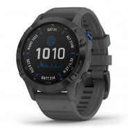 Zegarek Garmin Fenix 6 Pro Solar czarny z szarym paskiem + PL TOPO