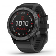 Zegarek Garmin Fenix 6 Pro Solar niebieskoszary z czarnym paskiem