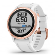 Zegarek Garmin Fenix 6S Pro różowozłoty z białym paskiem TOPO