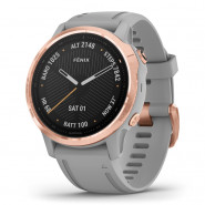 Zegarek Garmin Fenix 6S Pro Sapphire różowozłoty z jasnoszarym paskiem