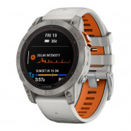 Zegarek Garmin Fenix 7 Pro Sapphire Solar tytanowy z szarym paskiem