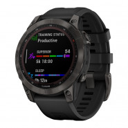 Zegarek Garmin Fenix 7 Sapphire Solar tytanowo-szary DLC z czarnym paskiem