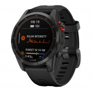Zegarek Garmin Fenix 7S Solar niebieskoszary z czarnym paskiem + PL TOPO