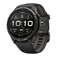 Zegarek Garmin Fenix 9 Pro inReach 43 mm Carbon Gray (DLC) z paskiem Black/Gray