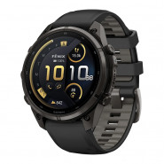 Zegarek Garmin Fenix 9 Pro inReach 47 mm Carbon Gray (DLC) z paskiem Black/Gray