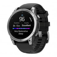 Zegarek Garmin Fenix E Stainless Steel z czarnym paskiem