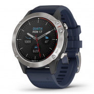 Zegarek Garmin Quatix 6 szary z niebieskim paskiem + PL TOPO