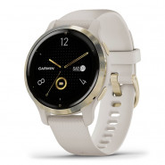 Zegarek Garmin Venu 2S z jasnozłotą ramką i jasnopiaskową kopertą