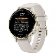 Zegarek Garmin Venu 3S z jasnozłotą ramką i kopertą w kolorze Ivory