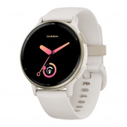 Zegarek Garmin Vivoactive 5 z ramką w kolorze Cream Gold i kopertą w kolorze Ivory