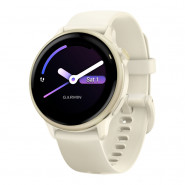 Zegarek Garmin Vivoactive 6 Lunar Gold z paskiem w kolorze Bone