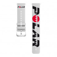 Pasek Polar Silicone 22 mm White z logo Polar - rozmiar M/L