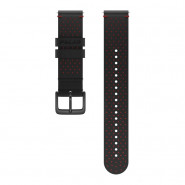 Pasek Polar Leather 20 mm Black-Red - rozmiar M/L