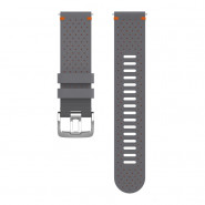 Pasek Polar Perforated Leather 22 mm Grey-Orange - rozmiar M/L