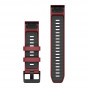 Pasek Garmin QuickFit 22 mm silikonowy bordowy / grafitowy (Fenix 8 47 mm)