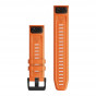 Pasek Garmin QuickFit 22 mm silikonowy ciemnopomarańczowy (Fenix 6)