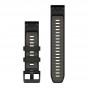 Pasek Garmin QuickFit 22 mm silikonowy czarny / szary (Fenix 8 47 mm)