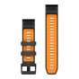 Pasek Garmin QuickFit 22 mm silikonowy grafitowy / pomarańczowy (Fenix 8 47 mm)
