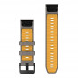 Pasek Garmin QuickFit 22 mm silikonowy Silver Gray/Yellow Flare (Fenix 9 47 mm)