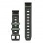 Pasek Garmin QuickFit 22 mm silikonowy szarozielony / grafitowy (Fenix 8 47 mm)