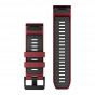 Pasek Garmin QuickFit 26 mm silikonowy bordowy / grafitowy (Fenix 8 51 mm)