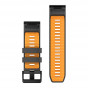 Pasek Garmin QuickFit 26 mm silikonowy grafitowy / pomarańczowy (Fenix 8 51 mm)