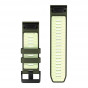 Pasek Garmin QuickFit 26 mm silikonowy Olive Drab/Citron (Fenix 9 51 mm)