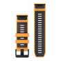 Pasek Garmin QuickFit 26 mm silikonowy pomarańczowy / grafitowy (Fenix 8 51 mm)