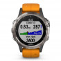 Zegarek Garmin Fenix 5 Plus Sapphire Titanium with Solar Flare Orange Band