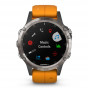 Zegarek Garmin Fenix 5 Plus Sapphire Titanium with Solar Flare Orange Band