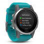 Zegarek Garmin Fenix 5S Silver with Turquoise Band