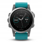 Zegarek Garmin Fenix 5S Silver with Turquoise Band