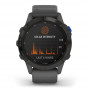 Zegarek Garmin Fenix 6 Pro Solar czarny z szarym paskiem