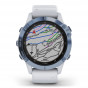 Zegarek Garmin Fenix 6 Pro Solar niebieski z paskiem biały kwarc