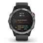 Zegarek Garmin Fenix 6 Solar srebrny z czarnym paskiem