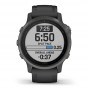 Zegarek Garmin Fenix 6S Pro Sapphire szary z czarnym paskiem