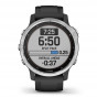 Zegarek Garmin Fenix 6S Solar srebrny z czarnym paskiem