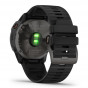 Zegarek Garmin Fenix 6X Pro Solar tytanowy szary z czarnym paskiem + PL TOPO