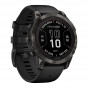 Zegarek Garmin Fenix 7 Pro Sapphire Solar szary tytanowy DLC z czarnym paskiem