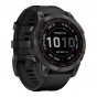 Zegarek Garmin Fenix 7 Sapphire Solar tytanowo-szary DLC z czarnym paskiem