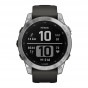 Zegarek Garmin Fenix 7 srebrny z grafitowym paskiem