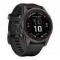 Zegarek Garmin Fenix 7S Pro Sapphire Solar szary tytanowy DLC z czarnym paskiem